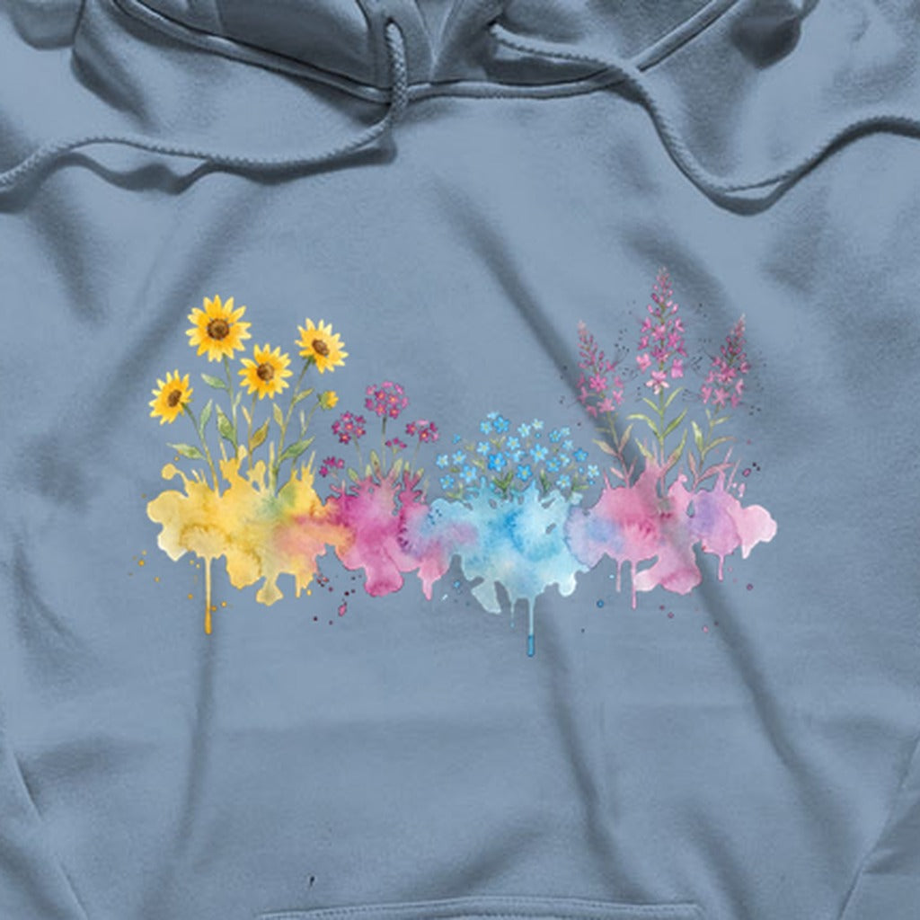 Watercolor Great Sand Dunes Wildflowers Hoodie