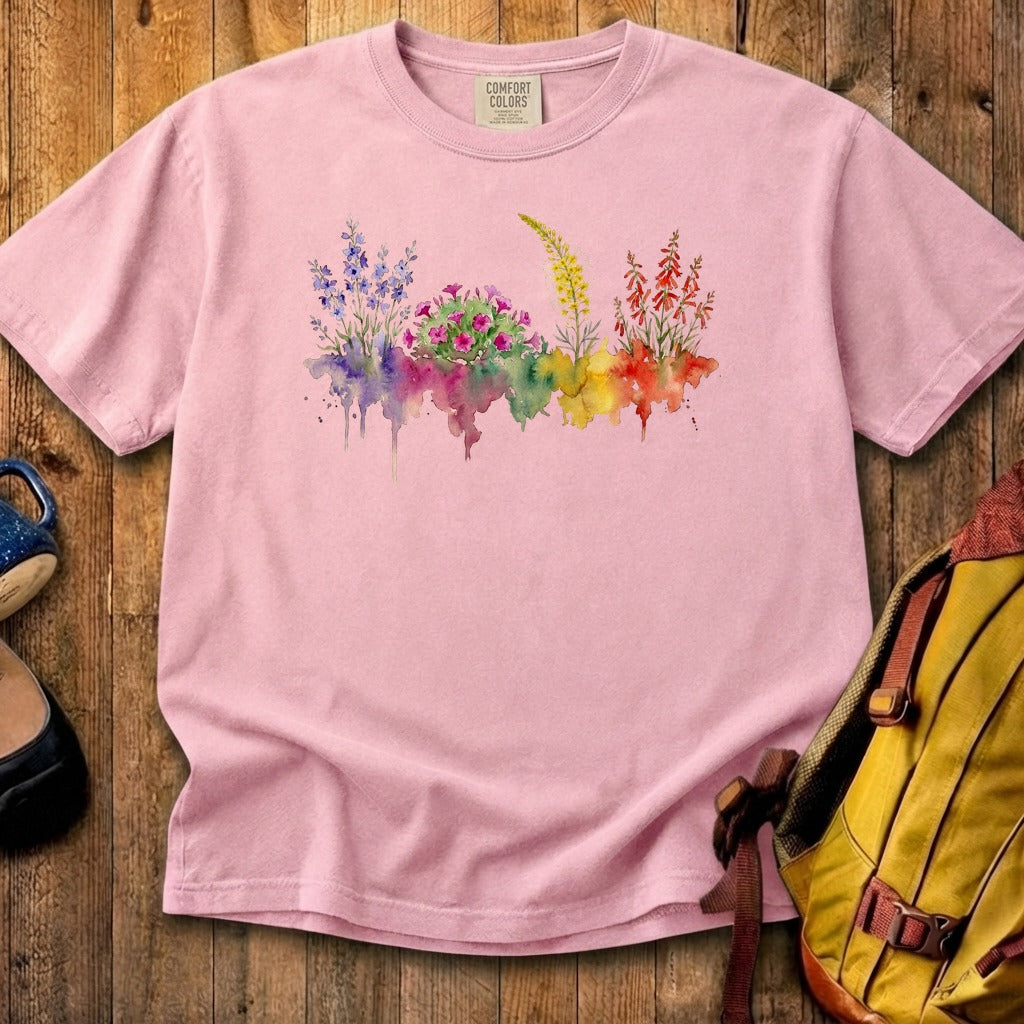 Watercolor Arches Wildflowers Cotton T-Shirt