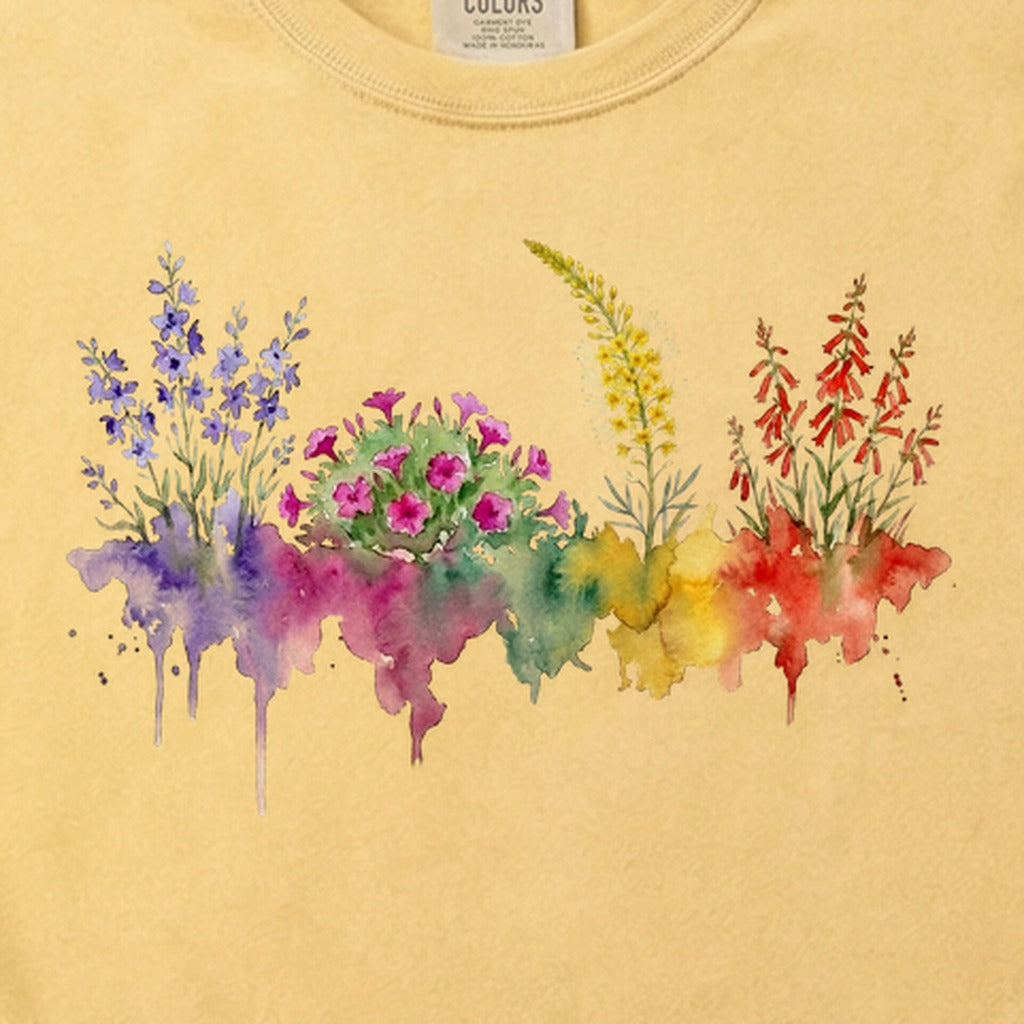 Watercolor Arches Wildflowers Cotton T-Shirt