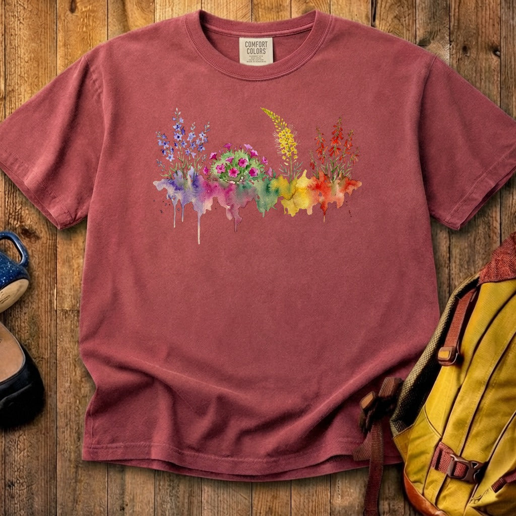 Watercolor Arches Wildflowers Cotton T-Shirt