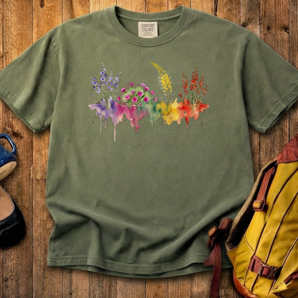 Watercolor Arches Wildflowers Cotton T-Shirt