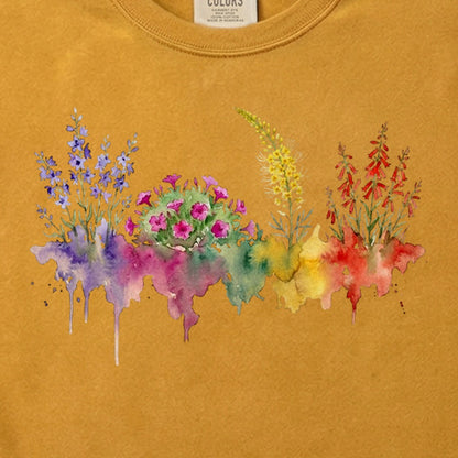Watercolor Arches Wildflowers Cotton T-Shirt