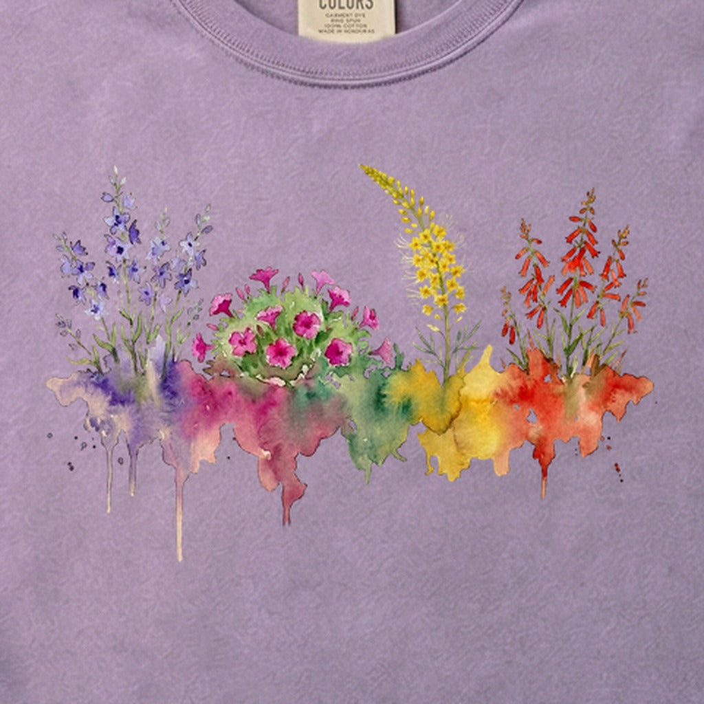 Watercolor Arches Wildflowers Cotton T-Shirt