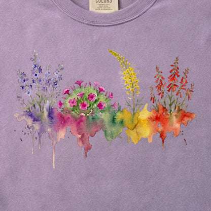 Watercolor Arches Wildflowers Cotton T-Shirt