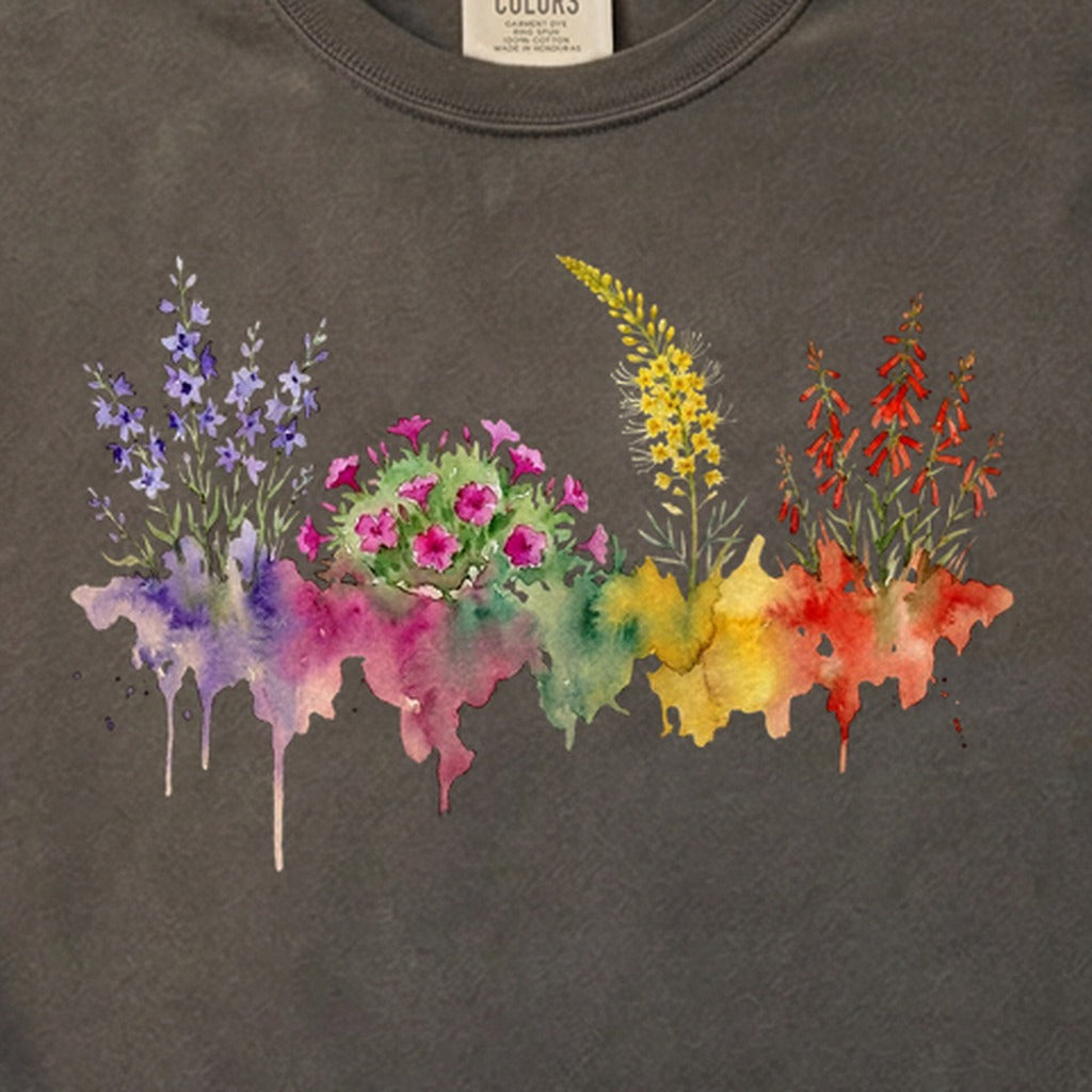 Watercolor Arches Wildflowers Cotton T-Shirt