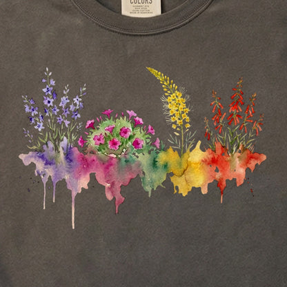 Watercolor Arches Wildflowers Cotton T-Shirt