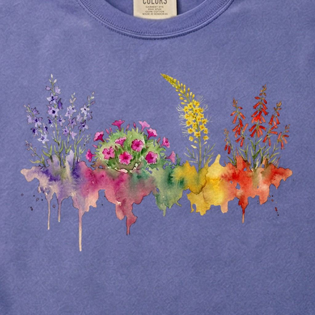 Watercolor Arches Wildflowers Cotton T-Shirt