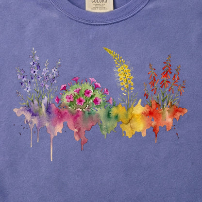 Watercolor Arches Wildflowers Cotton T-Shirt