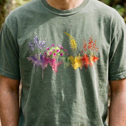 Watercolor Arches Wildflowers Cotton T-Shirt