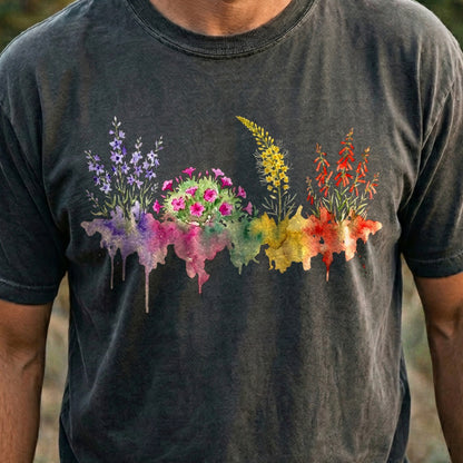 Watercolor Arches Wildflowers Cotton T-Shirt