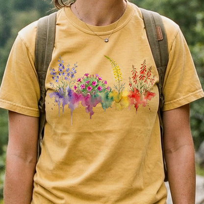 Watercolor Arches Wildflowers Cotton T-Shirt