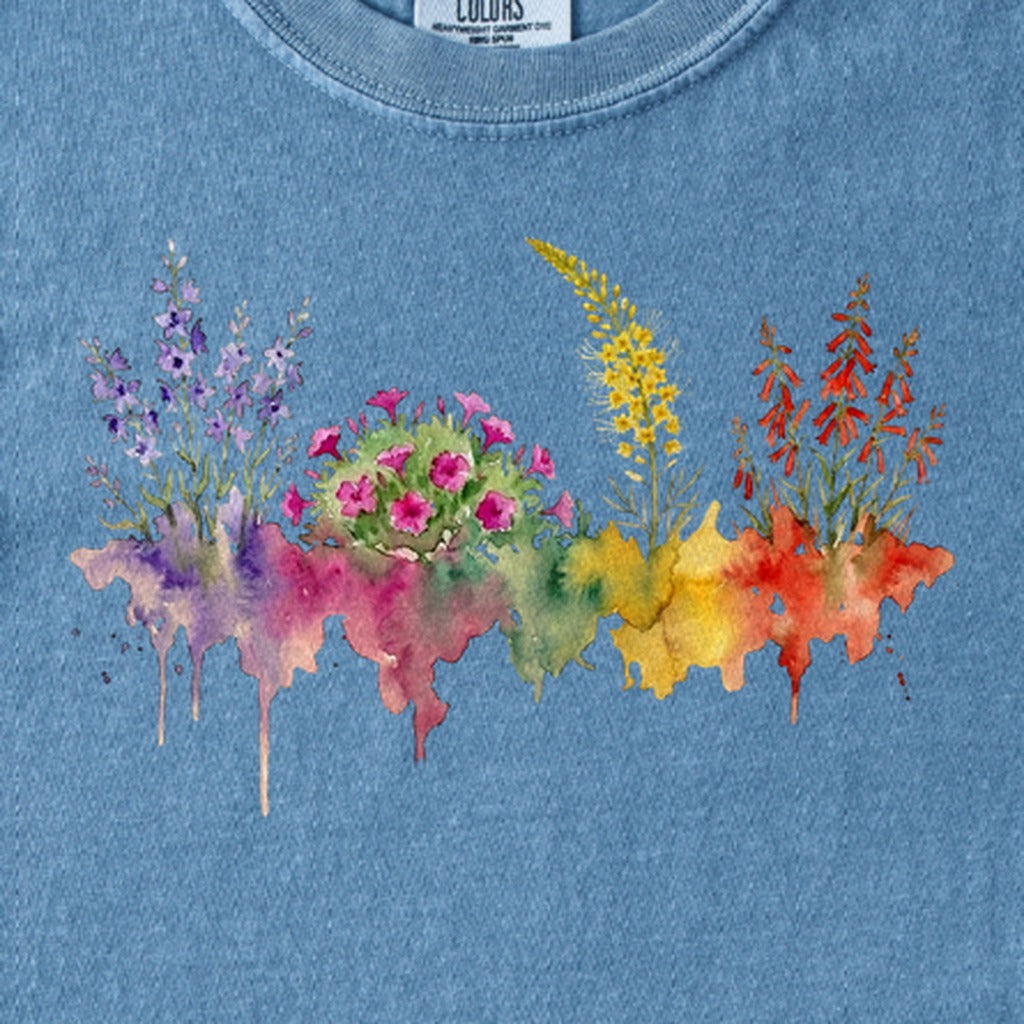 Watercolor Arches Wildflowers Kids Cotton T-Shirt