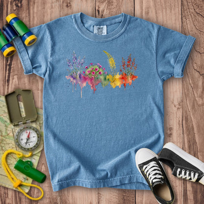 Watercolor Arches Wildflowers Kids Cotton T-Shirt
