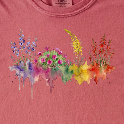 Watercolor Arches Wildflowers Kids Cotton T-Shirt