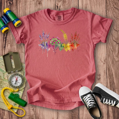 Watercolor Arches Wildflowers Kids Cotton T-Shirt