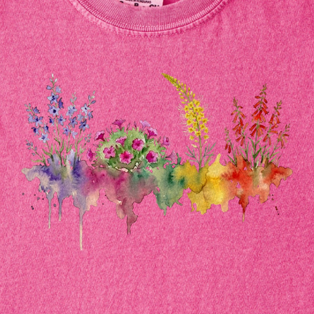 Watercolor Arches Wildflowers Kids Cotton T-Shirt