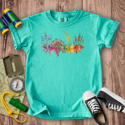 Watercolor Arches Wildflowers Kids Cotton T-Shirt