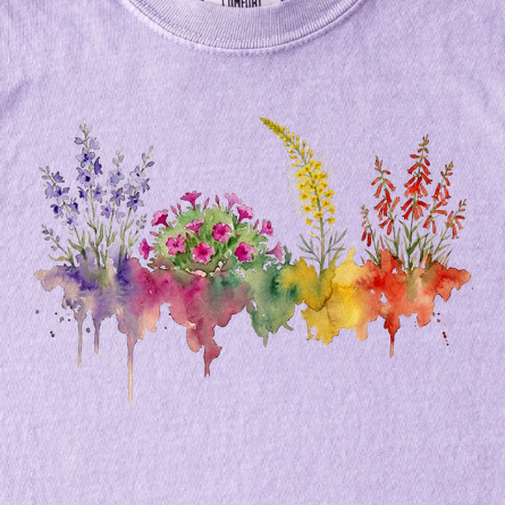 Watercolor Arches Wildflowers Kids Cotton T-Shirt