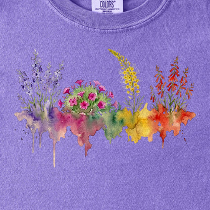 Watercolor Arches Wildflowers Kids Cotton T-Shirt