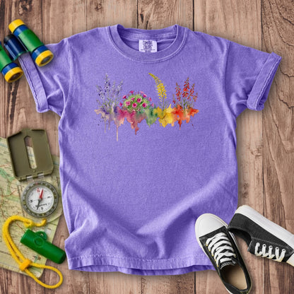 Watercolor Arches Wildflowers Kids Cotton T-Shirt