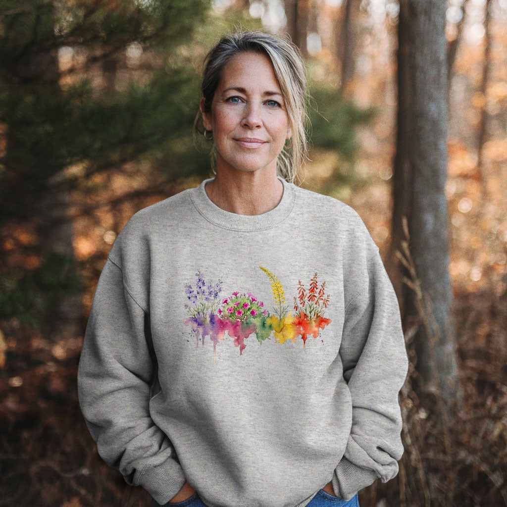 Watercolor Arches Wildflowers Crewneck Sweatshirt