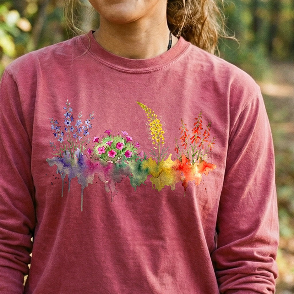 Watercolor Arches Wildflowers Premium Long Sleeve