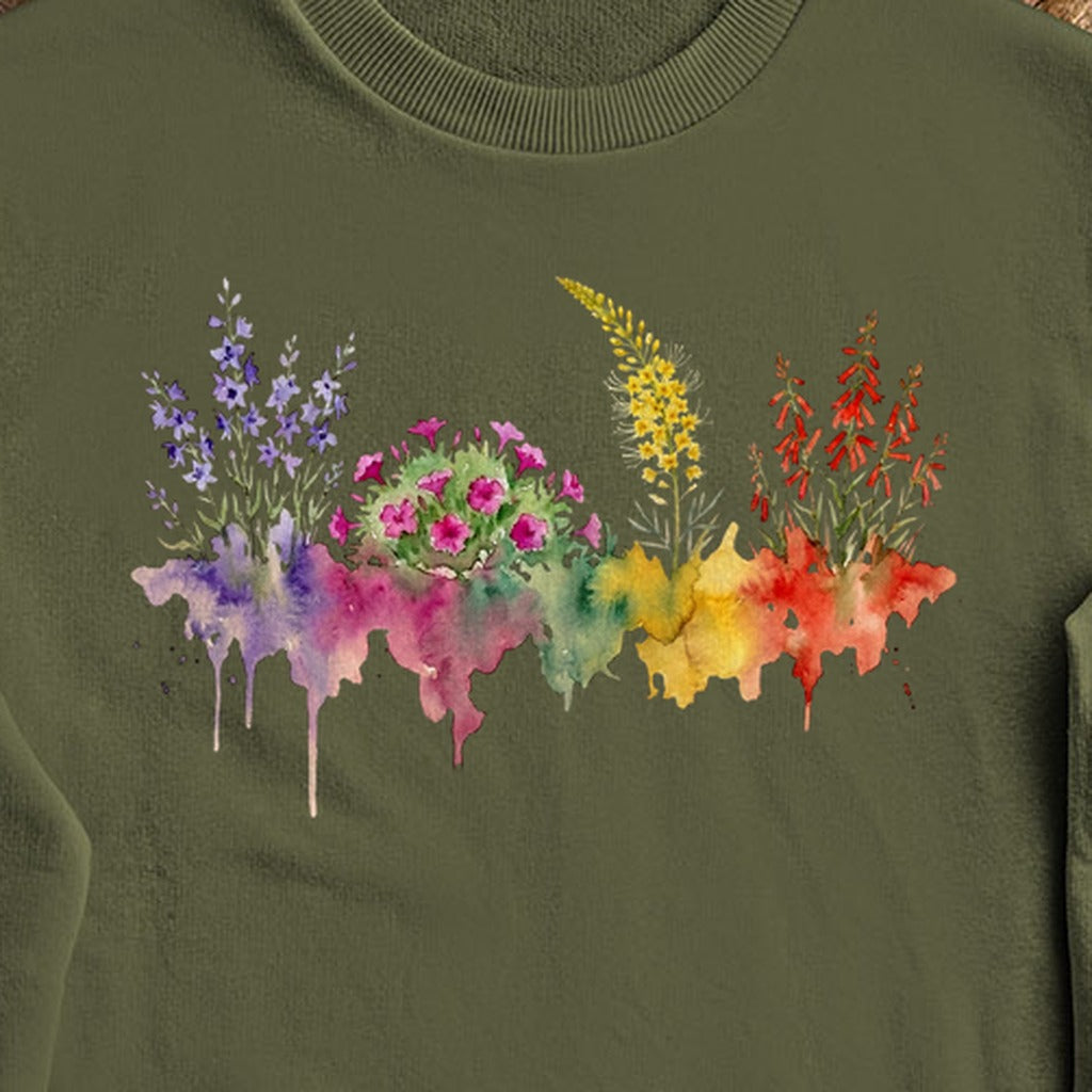 Watercolor Arches Wildflowers Crewneck Sweatshirt