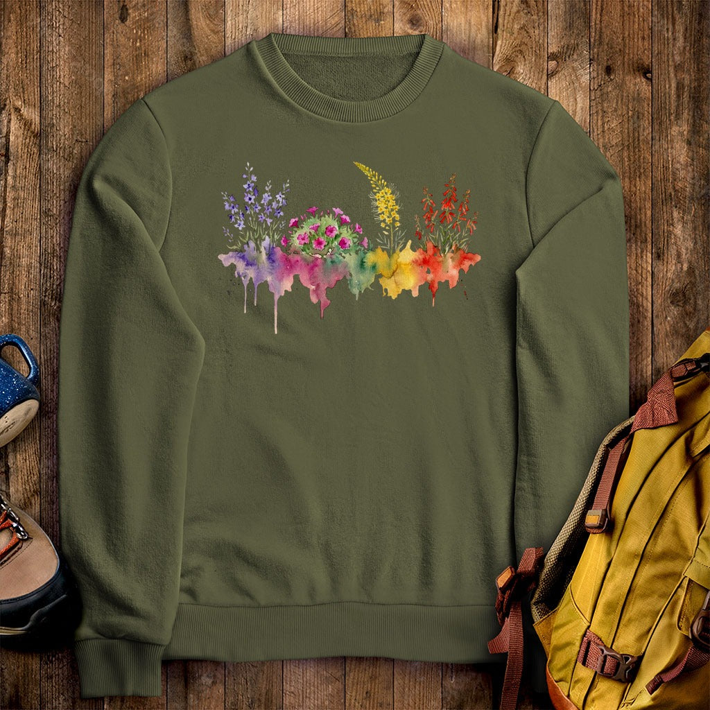 Watercolor Arches Wildflowers Crewneck Sweatshirt