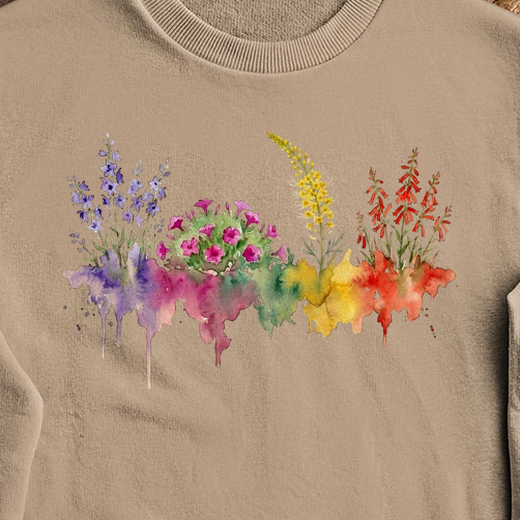 Watercolor Arches Wildflowers Crewneck Sweatshirt