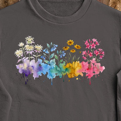 Watercolor Hot Springs Wildflowers Crewneck Sweatshirt