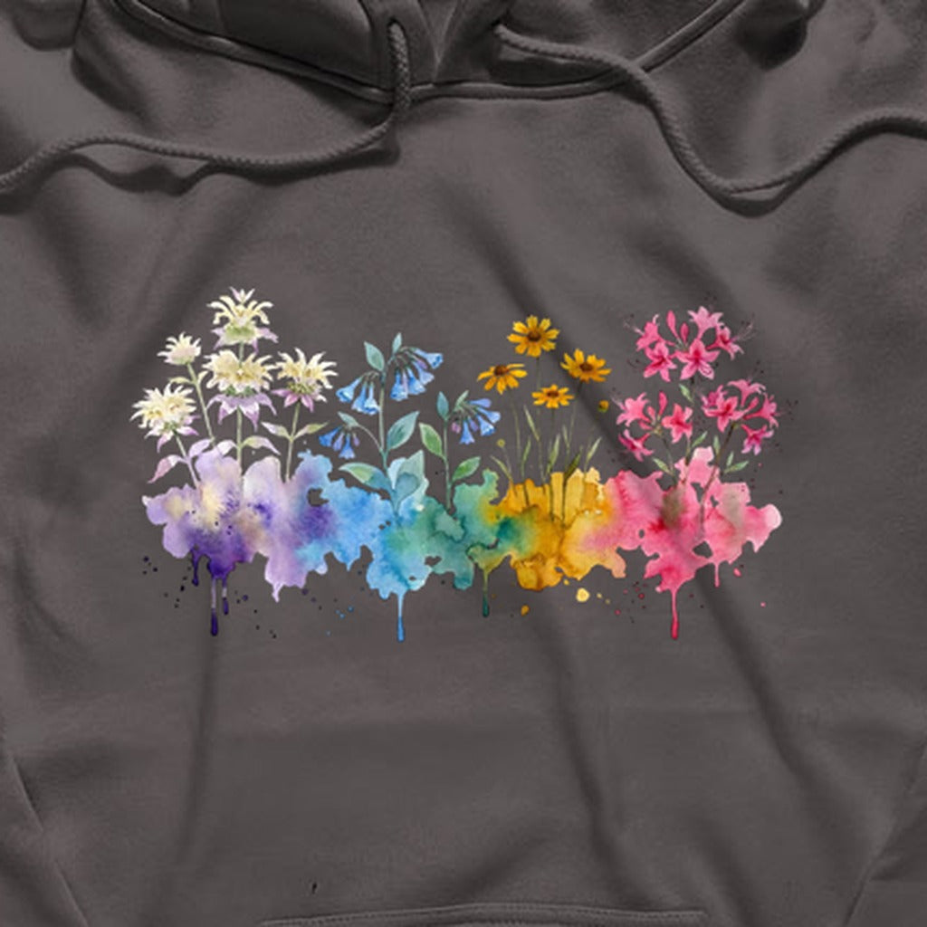 Watercolor Hot Springs Wildflowers Hoodie