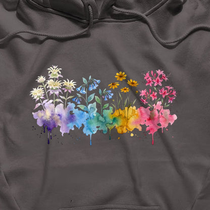 Watercolor Hot Springs Wildflowers Hoodie