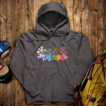 Watercolor Hot Springs Wildflowers Hoodie