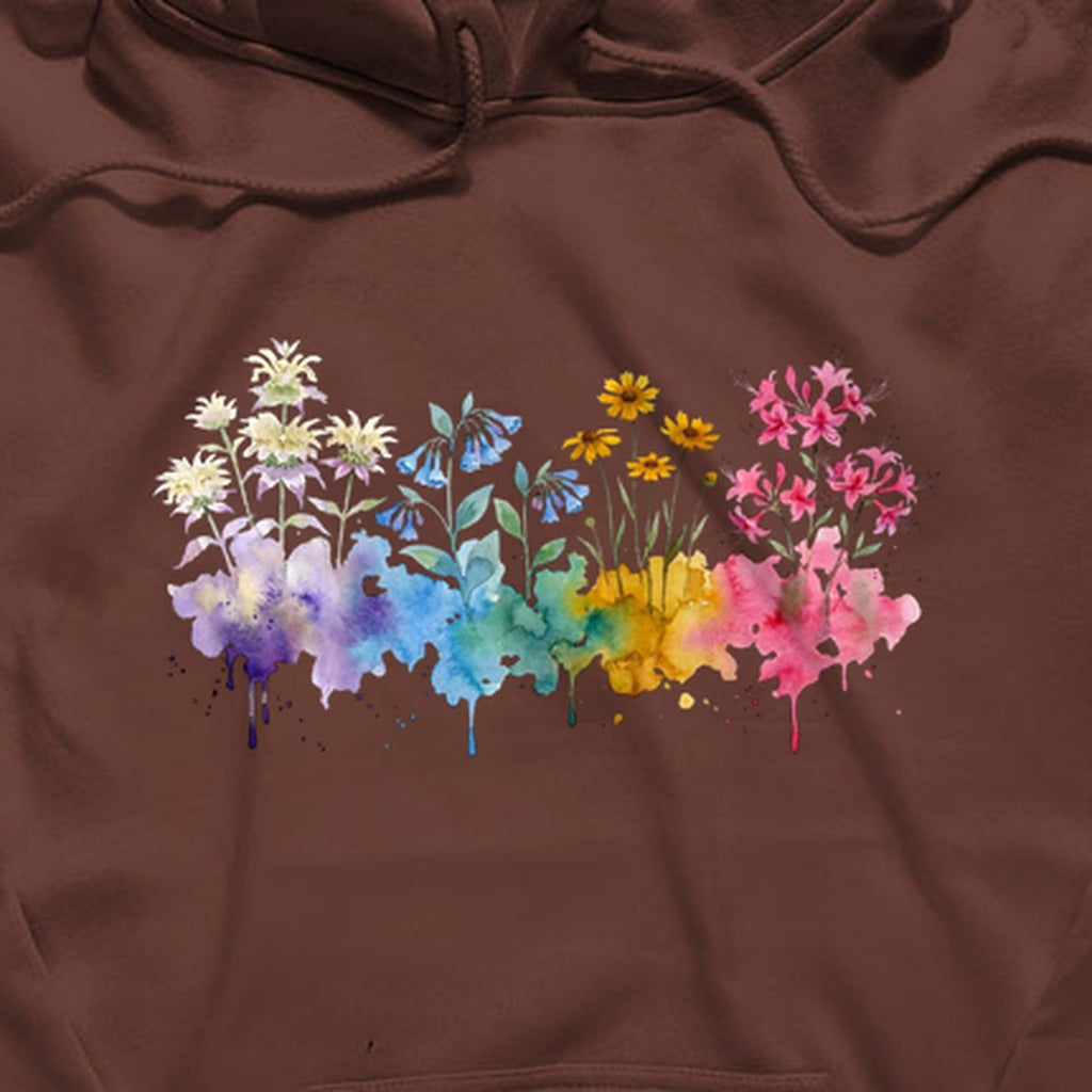 Watercolor Hot Springs Wildflowers Hoodie