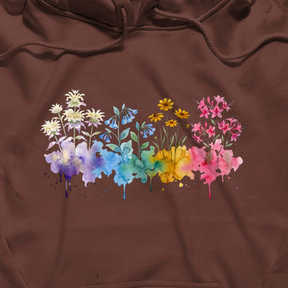 Watercolor Hot Springs Wildflowers Hoodie
