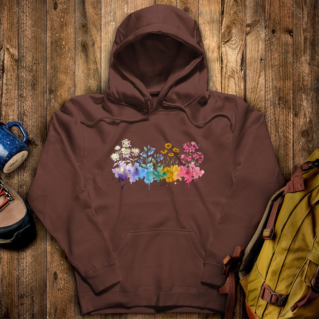 Watercolor Hot Springs Wildflowers Hoodie