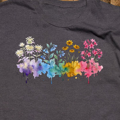 Watercolor Hot Springs Wildflowers T-Shirt