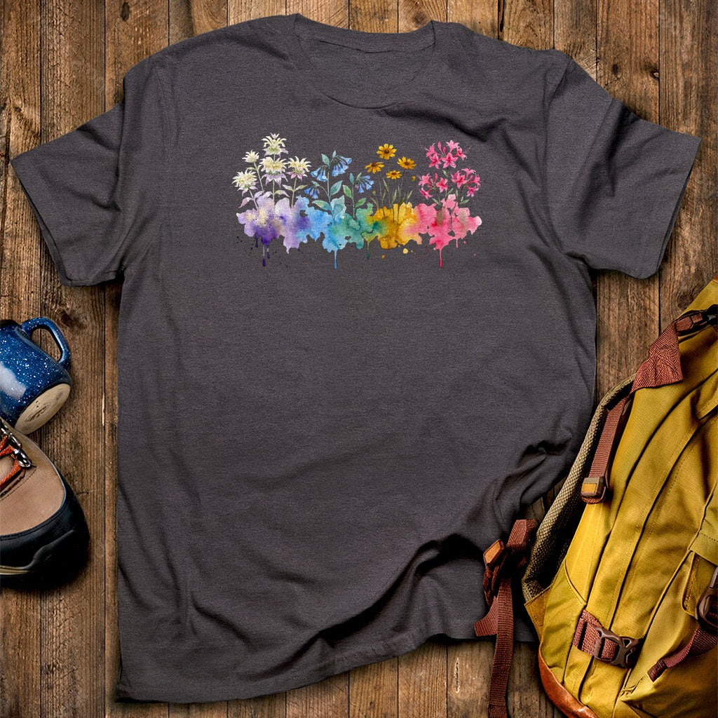 Watercolor Hot Springs Wildflowers T-Shirt