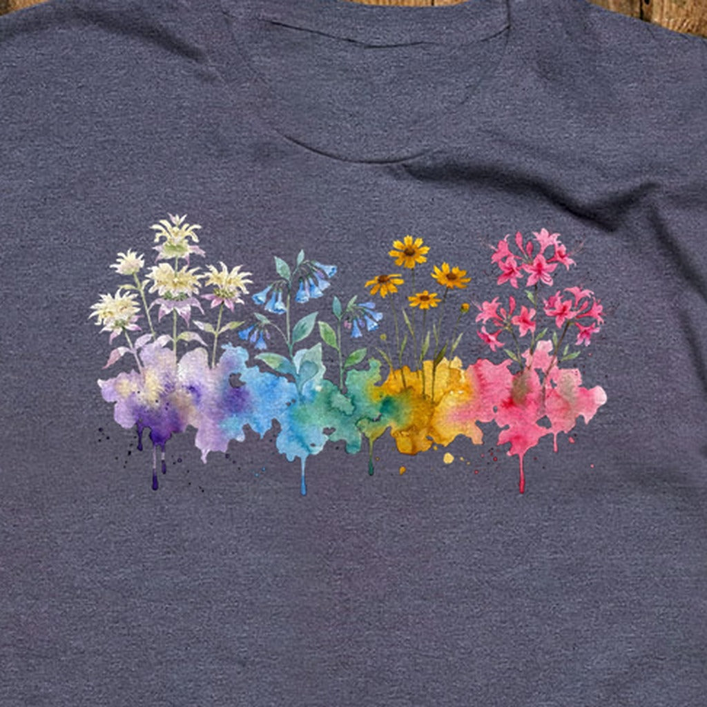 Watercolor Hot Springs Wildflowers T-Shirt