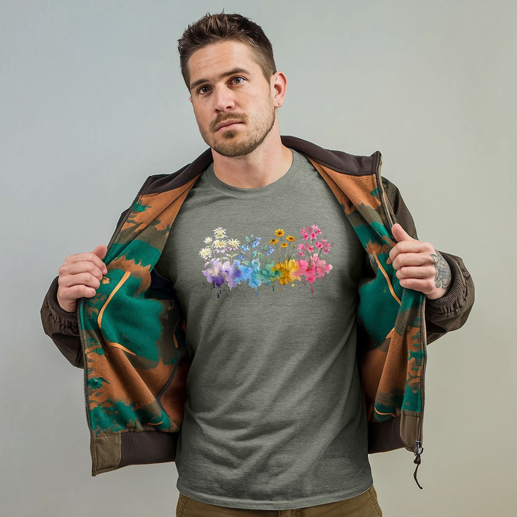 Watercolor Hot Springs Wildflowers T-Shirt