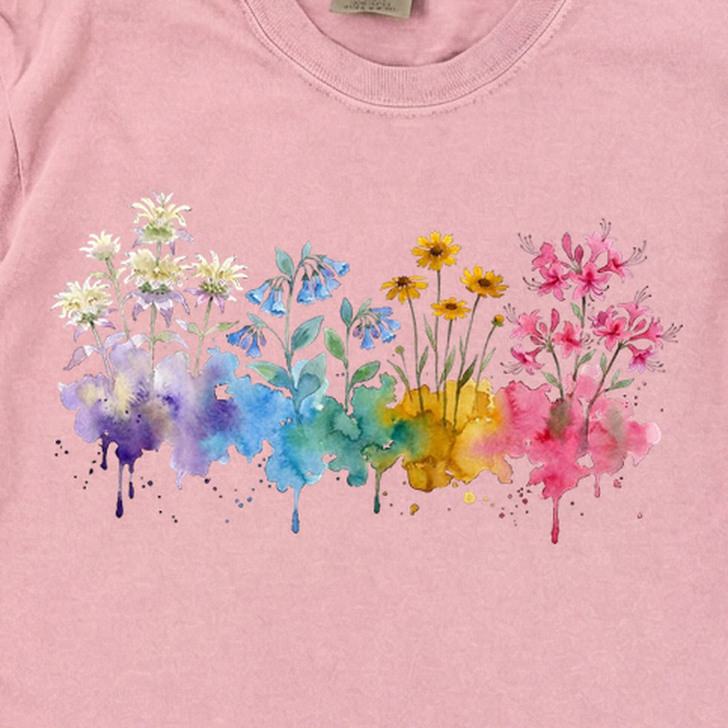 Watercolor Hot Springs Wildflowers Premium Long Sleeve