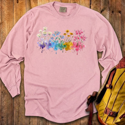 Watercolor Hot Springs Wildflowers Premium Long Sleeve
