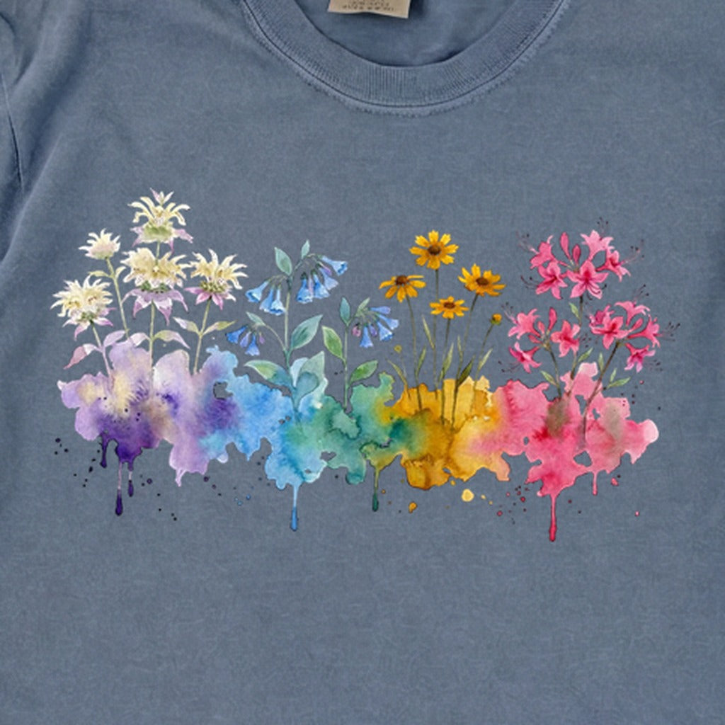 Watercolor Hot Springs Wildflowers Premium Long Sleeve