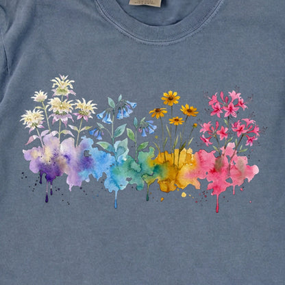 Watercolor Hot Springs Wildflowers Premium Long Sleeve
