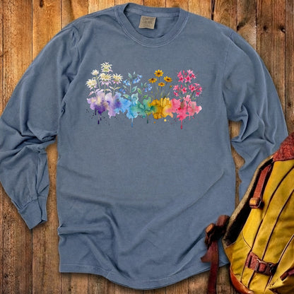 Watercolor Hot Springs Wildflowers Premium Long Sleeve