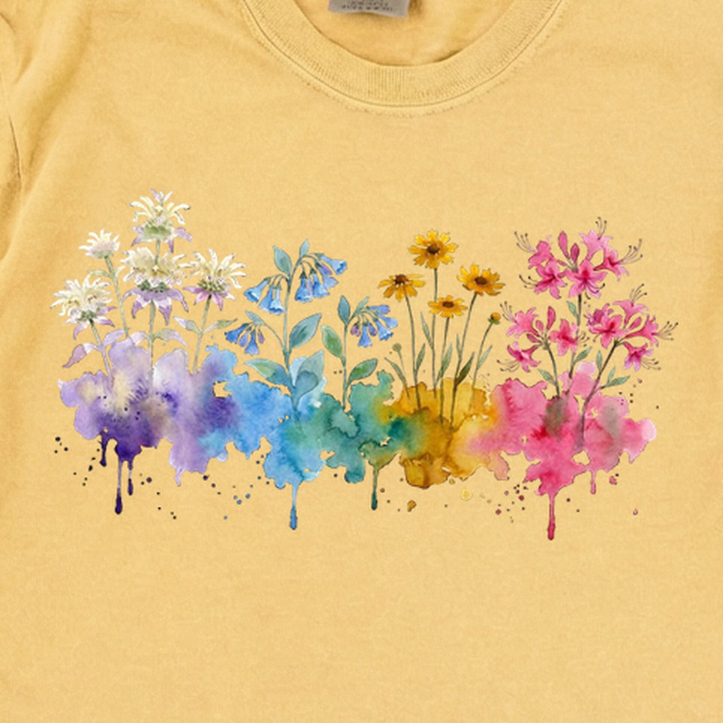 Watercolor Hot Springs Wildflowers Premium Long Sleeve