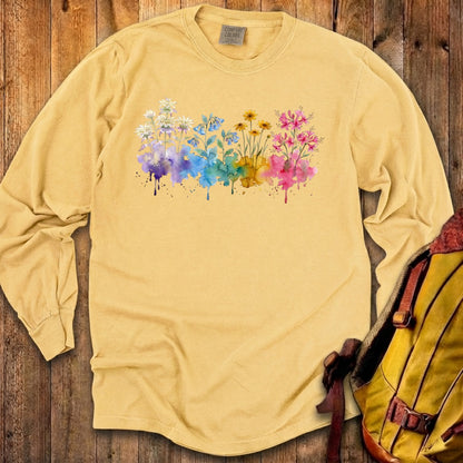 Watercolor Hot Springs Wildflowers Premium Long Sleeve