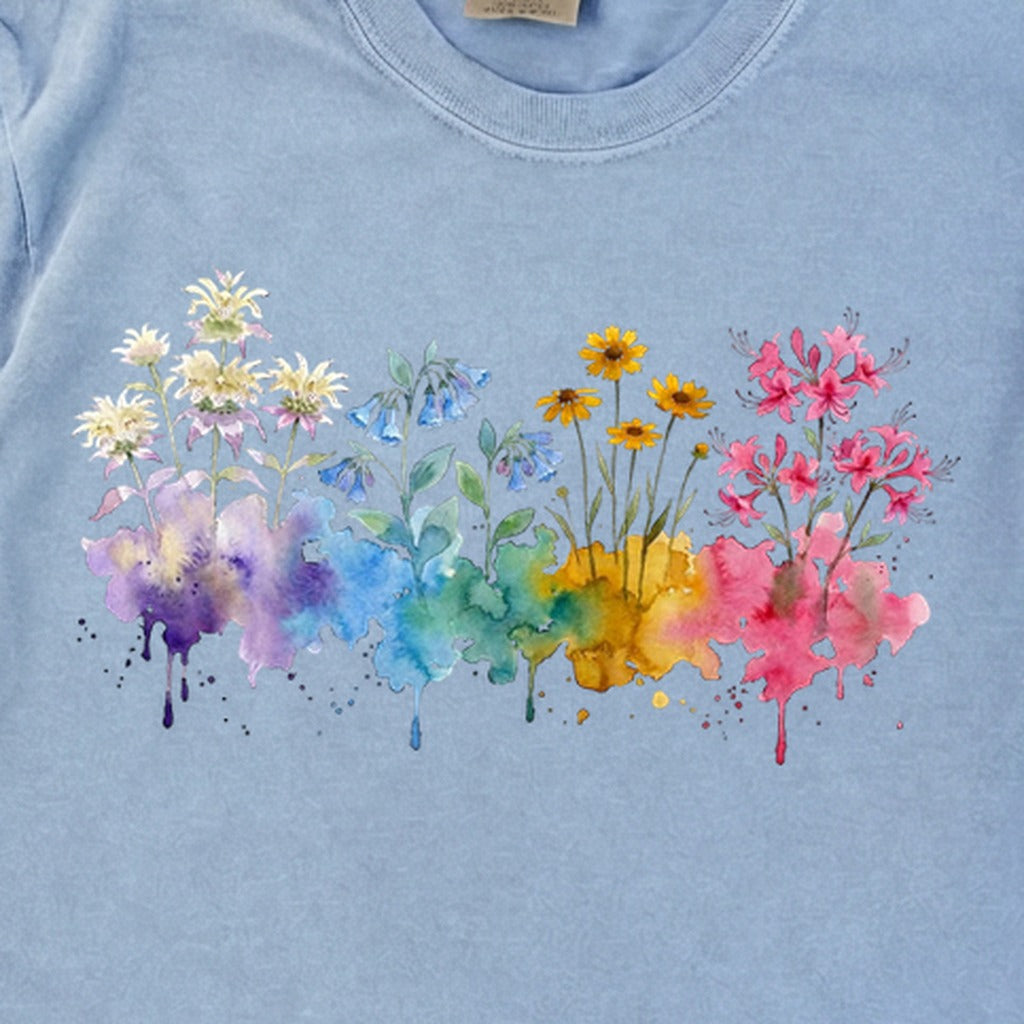 Watercolor Hot Springs Wildflowers Premium Long Sleeve