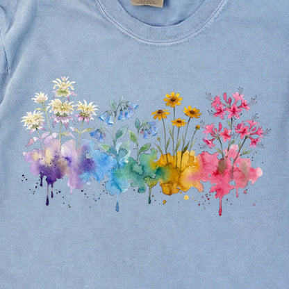 Watercolor Hot Springs Wildflowers Premium Long Sleeve