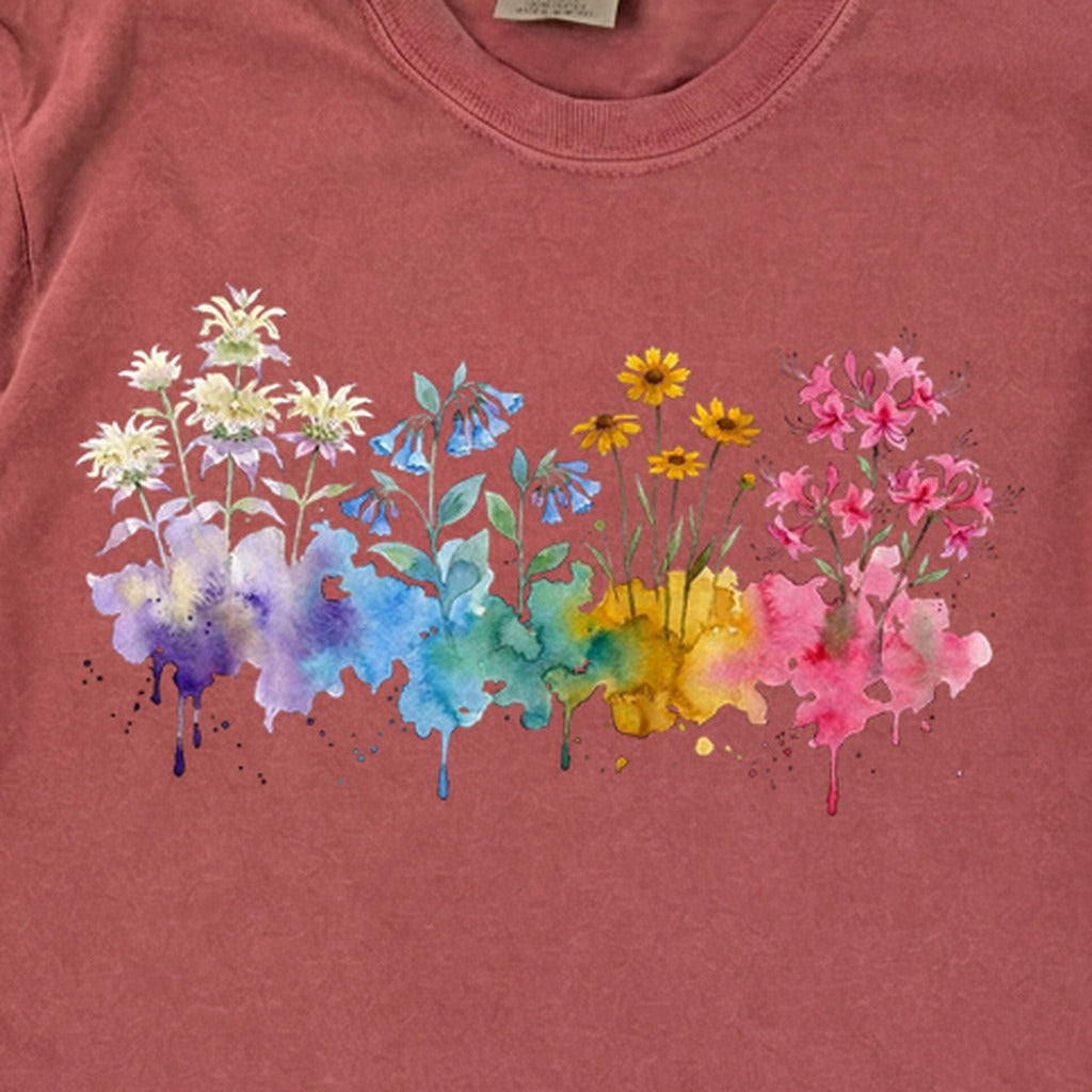 Watercolor Hot Springs Wildflowers Premium Long Sleeve